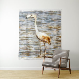 Tenture Jolie aquarelle Flamant rose