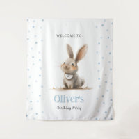 Jolie fête d'anniversaire de lapin bleu pour enfan