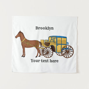 Tenture Jolie illustration de cheval et de calèche royale