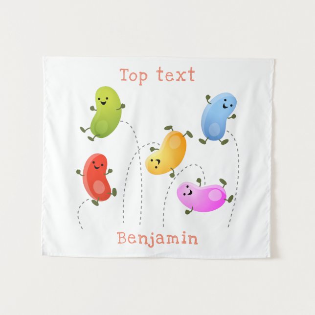 Tenture Jolie jellybeans bondissant dessin animé (Devant (Horizontal))