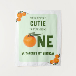 Tenture Jolie petite orange 1er anniversaire