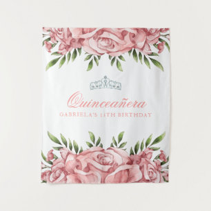 Tenture Jolie Rose Rose   Fond Quinceanera