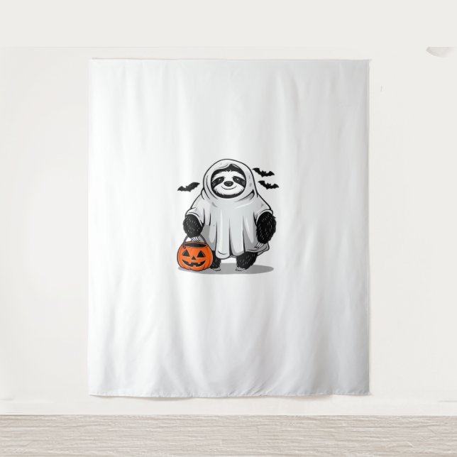 Tenture Jolie T-shirt Halloween Sloth Adorable et Éffrayan (Devant)