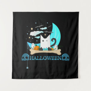 Tenture Jouer Chat Fantôme Haunts Halloween Nuit