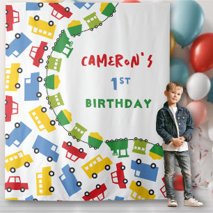 Tenture Jouets de garçons Transport Anniversaire de la fêt