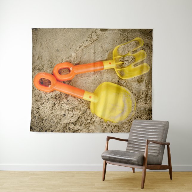 Tenture Jouets de sable jaune et orange (En situation (horizontale))