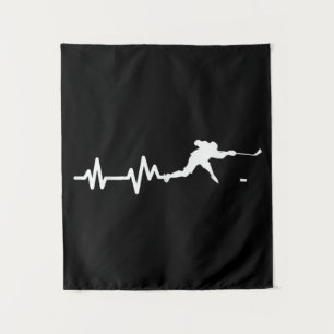 Tenture Joueur de hockey battement de coeur du hockey sur 