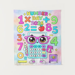 Tenture Jour des nombres 2026 Calculatrice mignonne Concep