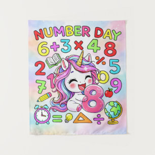 Tenture Jour du Numéro Licorne Conception Mathématiques No