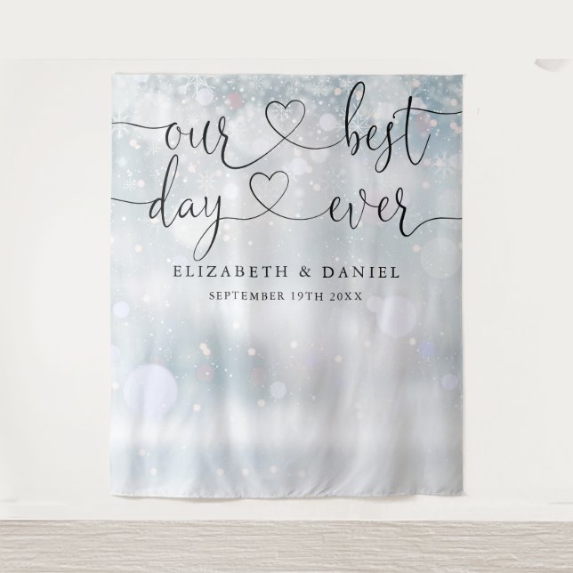 Tenture Jour idéal Script Mariage d'hiver Contexte photo (Devant)
