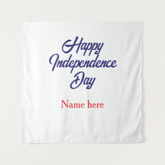 Tenture joyeuse fête de l'indépendance nom bleu rouge amér