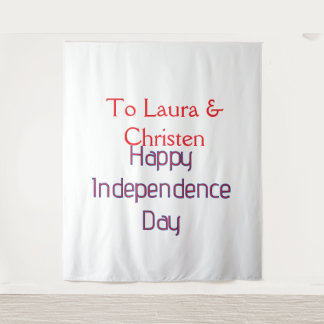 Tenture joyeuse fête de l'indépendance nom date simple ble