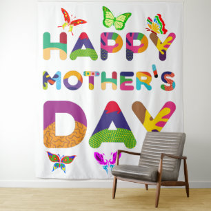 Tenture Joyeuse fête des mères colorée