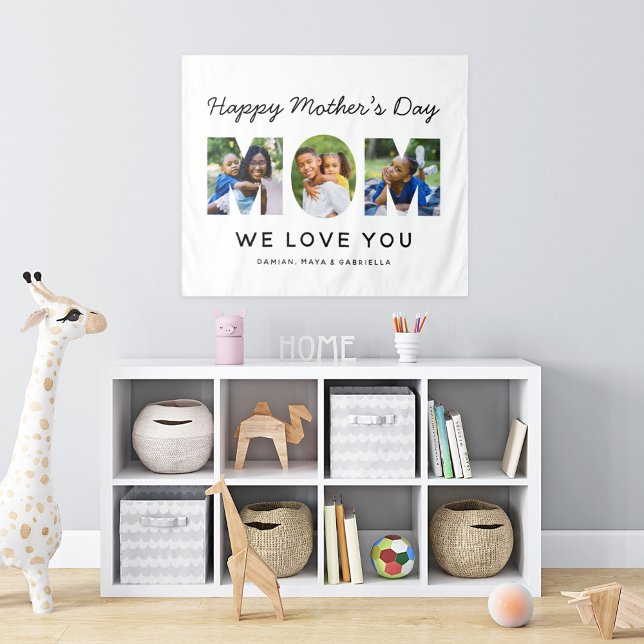 Tenture Joyeuse Fête des mères Maman Collage photo personn (Créateur téléchargé)