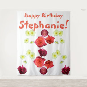 Tenture Joyeuse fille d'anniversaire stephanie