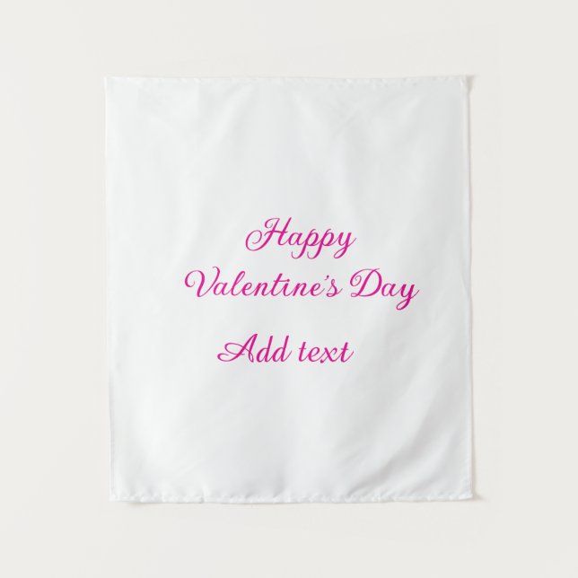 Tenture Joyeuse Saint-Valentin texte rose nom message (Devant)