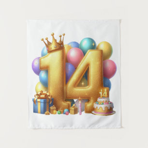 Tenture Joyeux 14e anniversaire