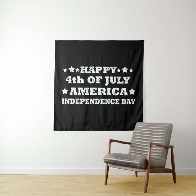 Tenture Joyeux 4 juillet Amérique (En situation)
