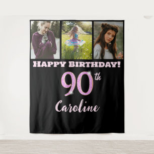 Tenture Joyeux 90ème anniversaire fête, Parties scintillan