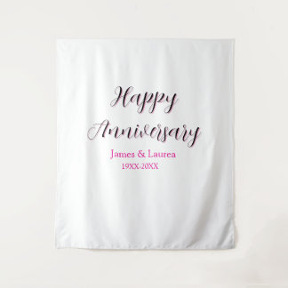 Tenture Joyeux anniversaire de mariage nom date année simp