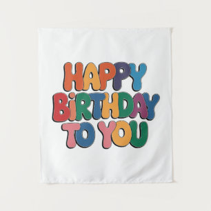 Tenture Joyeux anniversaire rétro