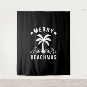 Tenture Joyeux Beachmas Palm Tree Beach Noël
