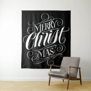 Tenture Joyeux CHRISTmas Calligraphie religieuse Script no