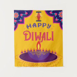 Tenture Joyeux Diwali - Beaux Designs Diwali Vibrants