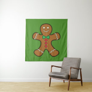 Tenture Joyeux homme en pain d'épices