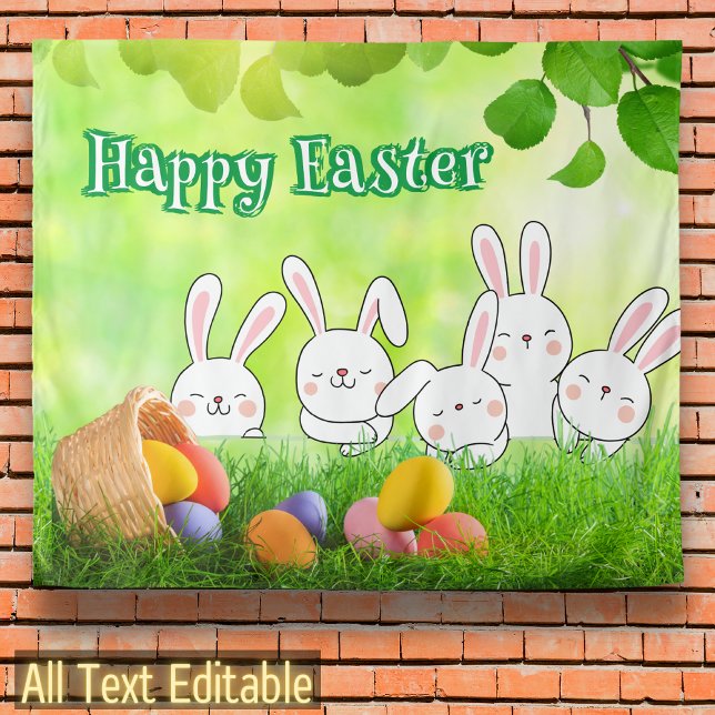 Tenture Joyeux lapin de Pâques OEuf de Pâques Pâques Panie (Créateur téléchargé)