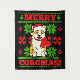 Tenture Joyeux Noël Corgmas Corgi Chien