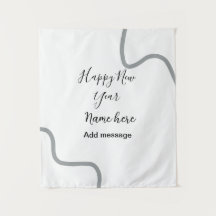 Joyeux nouvel an nom message gris simple vacances 