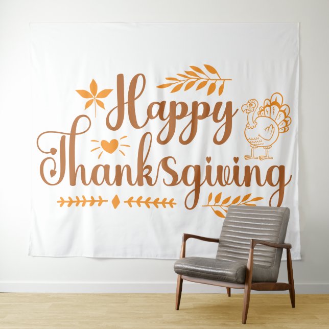 Tenture Joyeux Thanksgiving (En situation (horizontale))