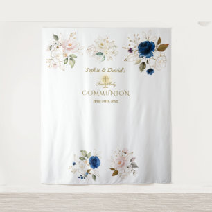 Tenture Jumeaux Floral Rose Sainte Communion Accessoire de