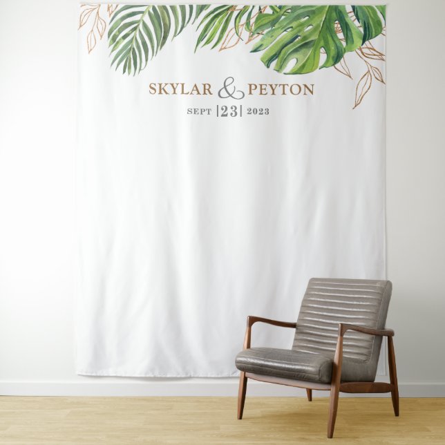 Tenture Jungle Foilestry Exotic Green Tapestry (En situation)