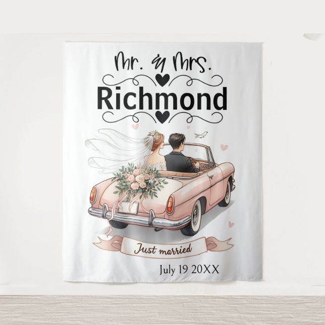 Tenture Juste Marié Getaway - Contexte Mariage (Devant)