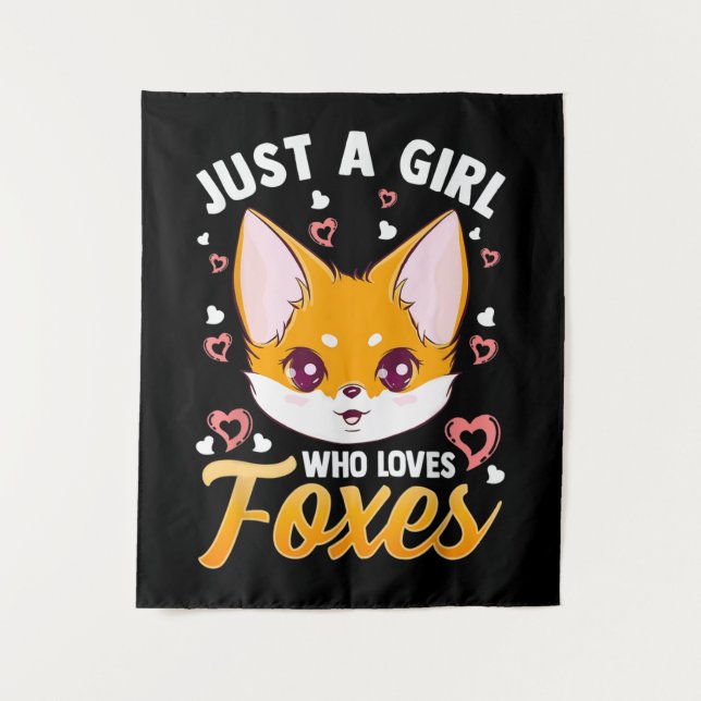 Tenture Juste Une Fille Qui Aime Les Foxes Enfants Filles  (Devant)