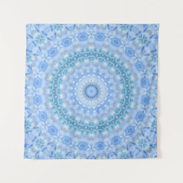 Tenture Kaleidoscopic summer circle mosaic print blue colo (Devant)