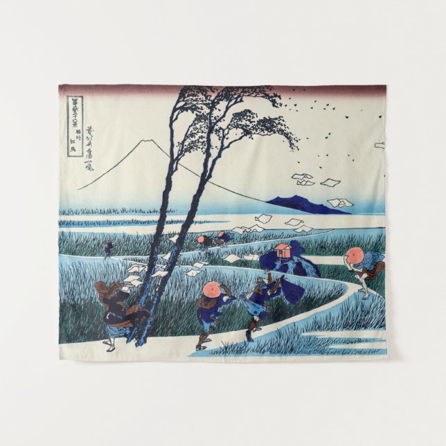 Tenture Katsushika Hokusai - Ejiri dans la province de Sur (Devant (Horizontal))