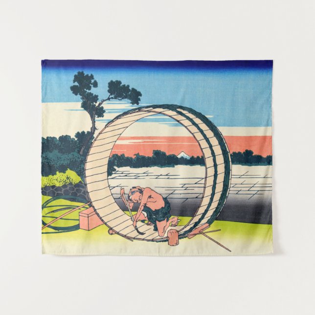 Tenture Katsushika Hokusai - Fujimigahara, province d'Owar (Devant (Horizontal))