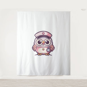 Tenture Kawaii Owl comme infirmière