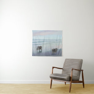 Tenture Keeshonds at the Seashore Peinture Dog Art