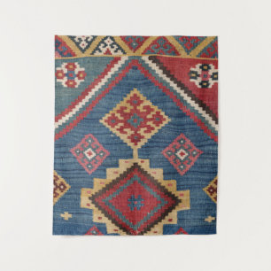 Tenture Kilim Royal Blue Yellow Classic 