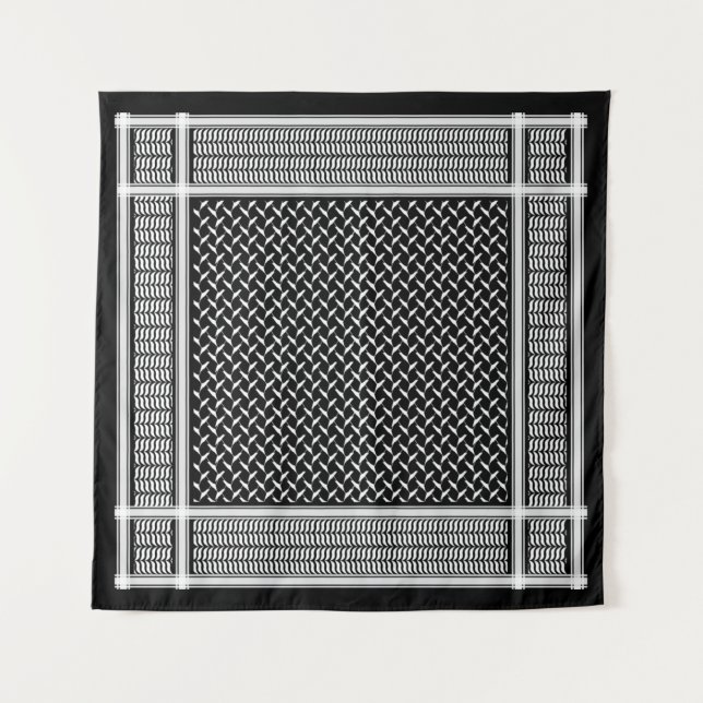 Tenture Koufiya palestinien | noir Keffiyeh (Devant)