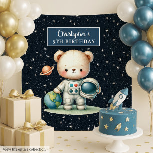 Tenture L’astronaute Teddy Bear Backdrop pour la fête des 