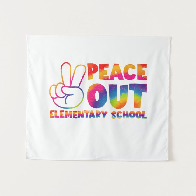Tenture La dernière journée de l'école primaire Peace Out  (Devant (Horizontal))