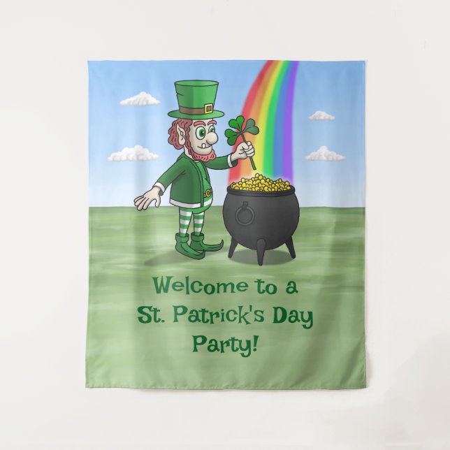 Tenture La fête de la Saint-Patrick des Leprechauns (Devant)