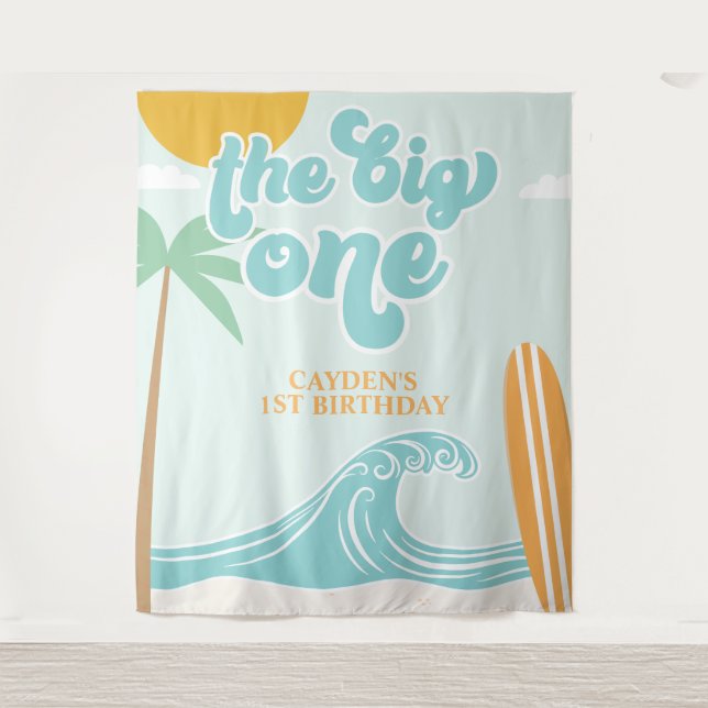 Tenture La Grande Première Plage de Surf 1er Anniversaire (Devant)