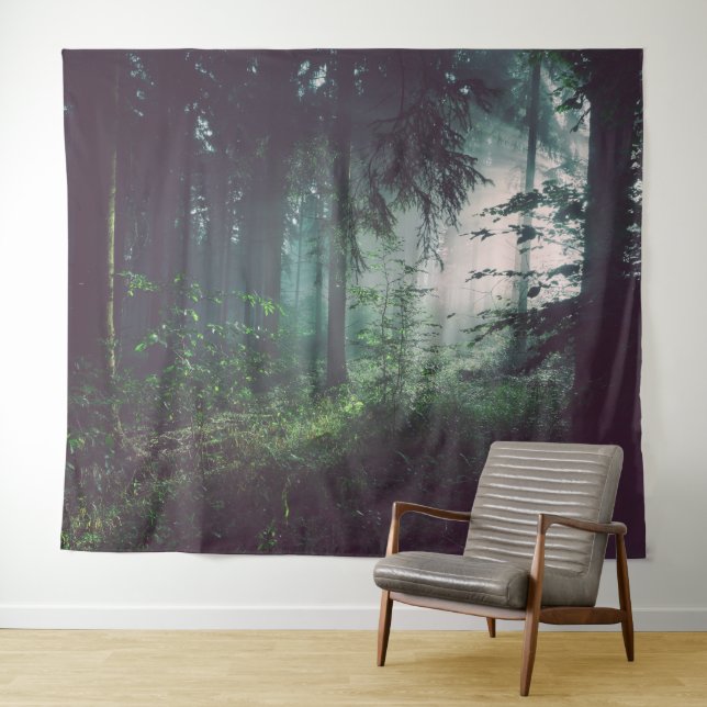 TENTURE LA LUMIÈRE DANS LES BOIS PHOTO-ARRIÈRE-PAPIER (En situation (horizontale))