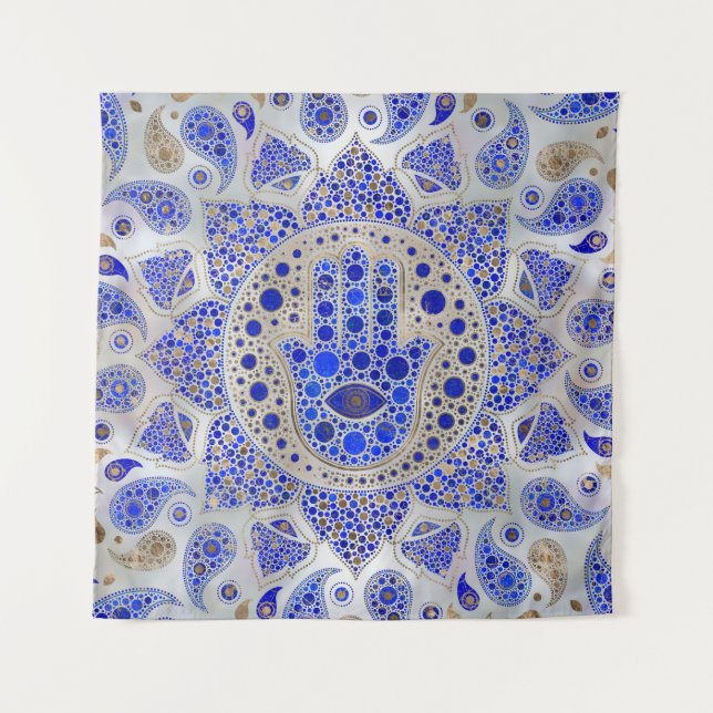 Tenture La main de Hamsa sur la mère de la perle (Devant)